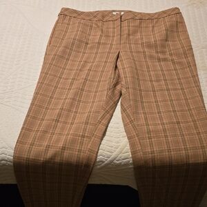 Womens Tan Plaid Pants